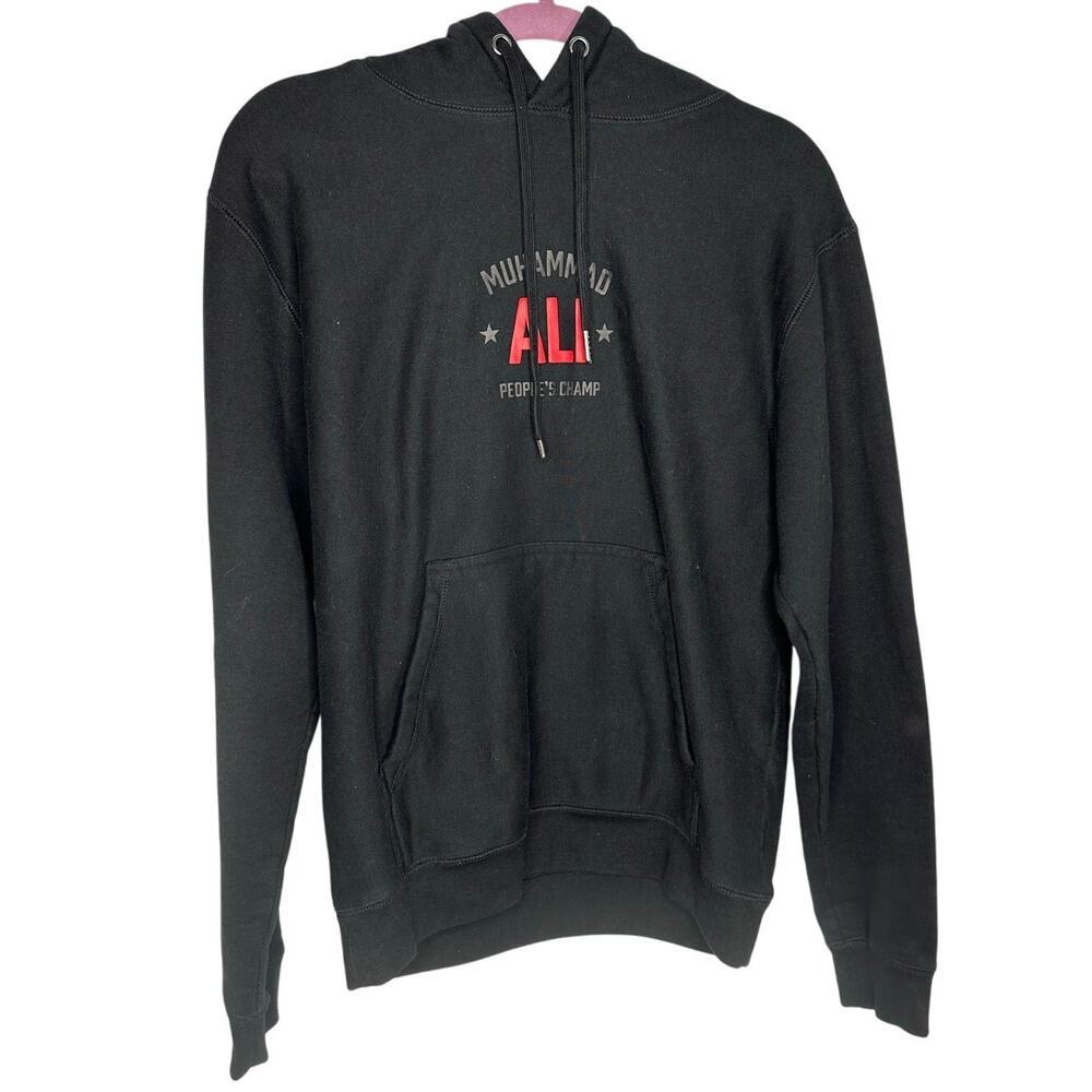 Muhammad Ali People's Champ Hoodie Size Medium Black GOAT Screened Boxing